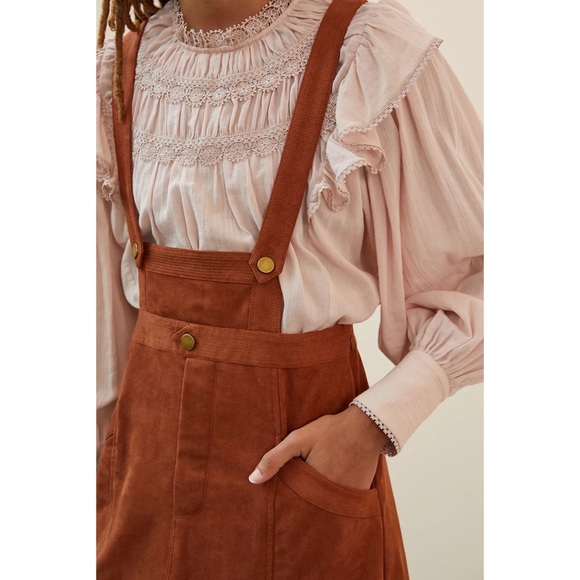 Anthropologie Pilcro Sueded Overall Skirt NWT - Size 12 - Picture 4 of 12